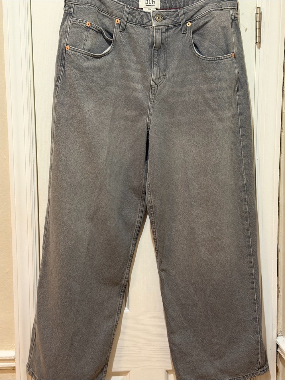 BDG Women's Relaxed Low Rise Baggy Jeans in Charcoal Gray
